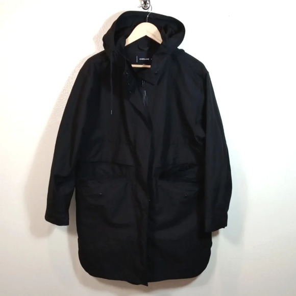 EVERLANE The ReNew Anorak  jacket in black size Medium - Picture 3 of 9